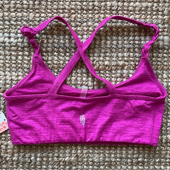 NEW Free People Wrapped Up Heathered Bra In Berry Pink - Picture 11 of 12